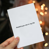 Thankful You are in My Life Occassion Card